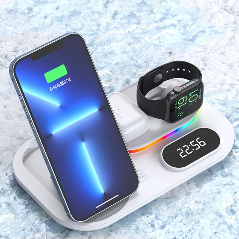 Magnetic 4-in-1 Wireless Charger Dock with LED